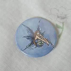 Y2K blue Gothic fairy button